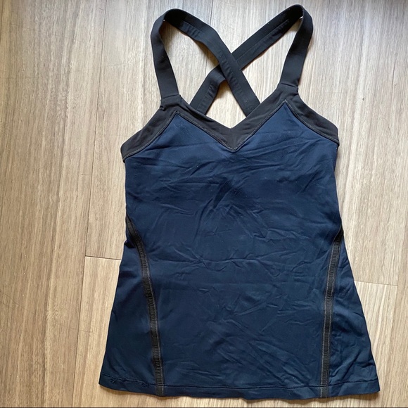 lululemon athletica Tops - Lululemon DARK Navy/Black Tank Top Size 2 support
